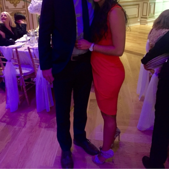 Rachel Roy Draped Sheath Dress Stretch Tulip Hem - Picture 10 of 11